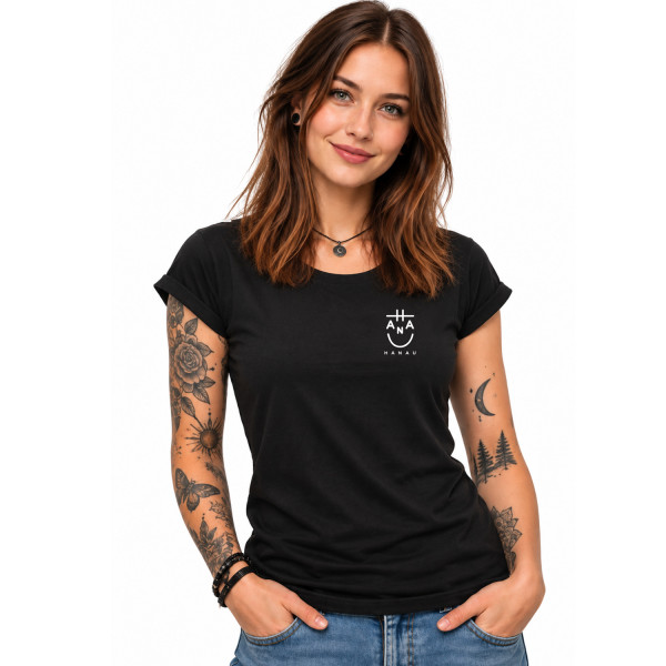 HANAU Face unvergesslich – Typografie‑Motiv auf Unisex T‑Shirt