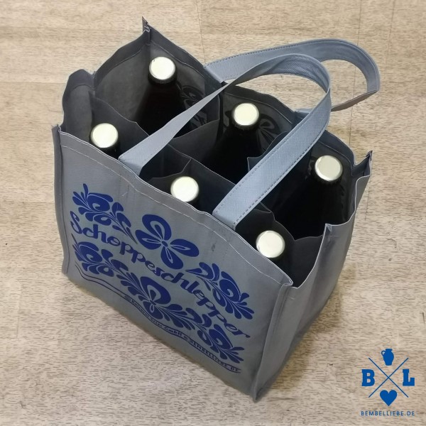 Bottlebag 6er Träger Flaschen Tragetasche Schopper Stofftasche