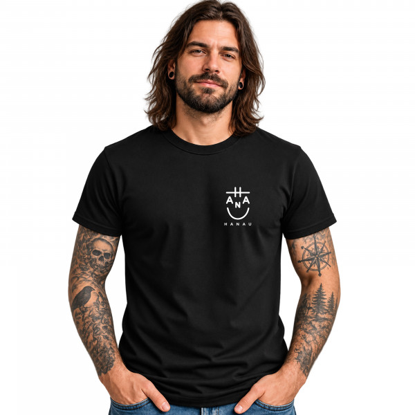 HANAU Face unvergesslich – Typografie‑Motiv auf Unisex T‑Shirt